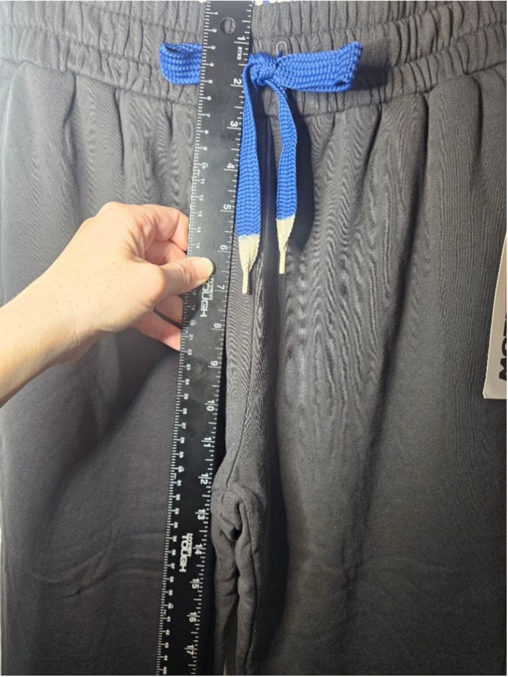 MOTHER Denim Knock Out Ankle Pant Jogger Faded Black Blue String Small NWT - Picture 7 of 12